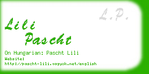 lili pascht business card